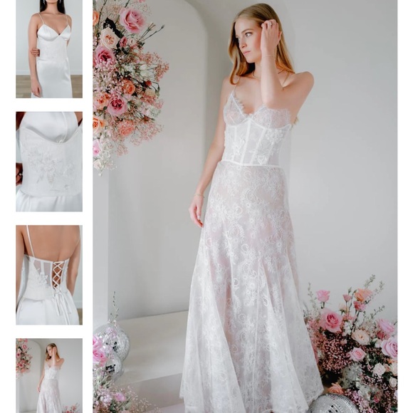 For Love And Lemons White Lace-Up Bra - Picture 7 of 7